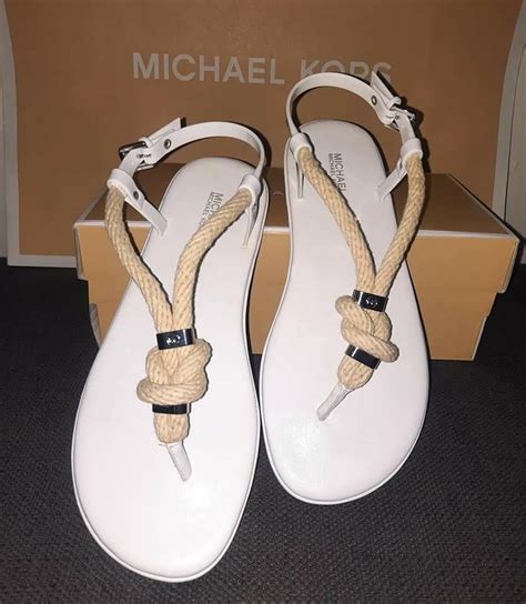 michael kors sandals holly leather and rope size 8.5 women's